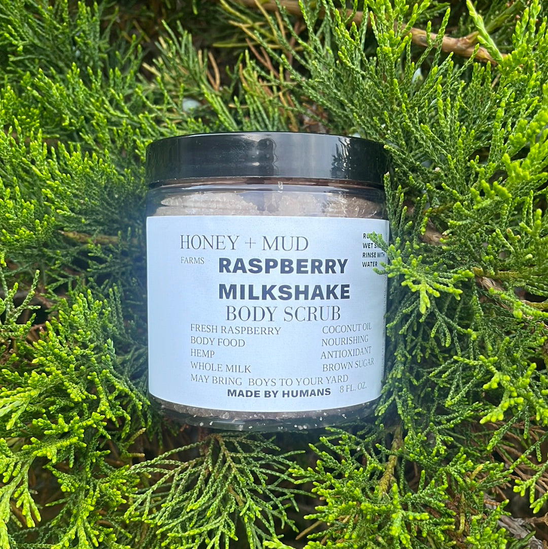 RASPBERRY MILKSHAKE BODY SCRUB 8 OZ.