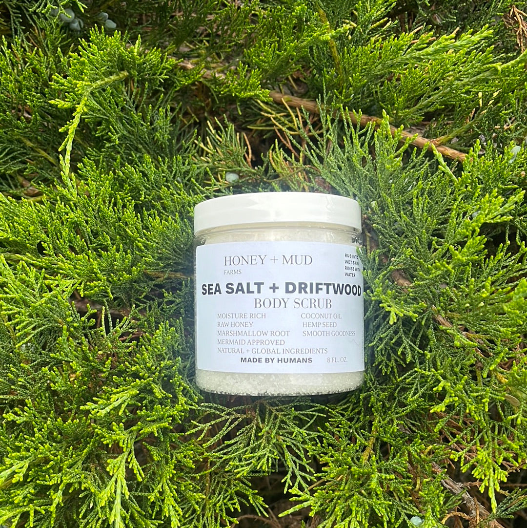 SEA SALT + DRIFTWOOD BODY SCRUB 8OZ.